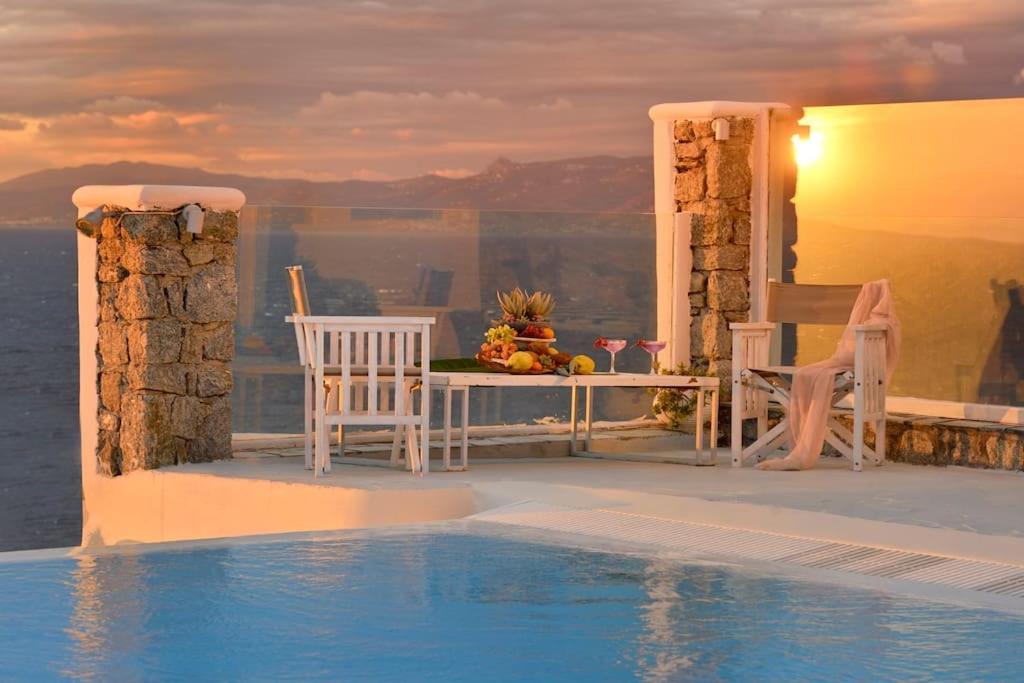 Mykonos Sea View Luxury Villa By Calypso Sunset Villas Mykonos Town ภายนอก รูปภาพ