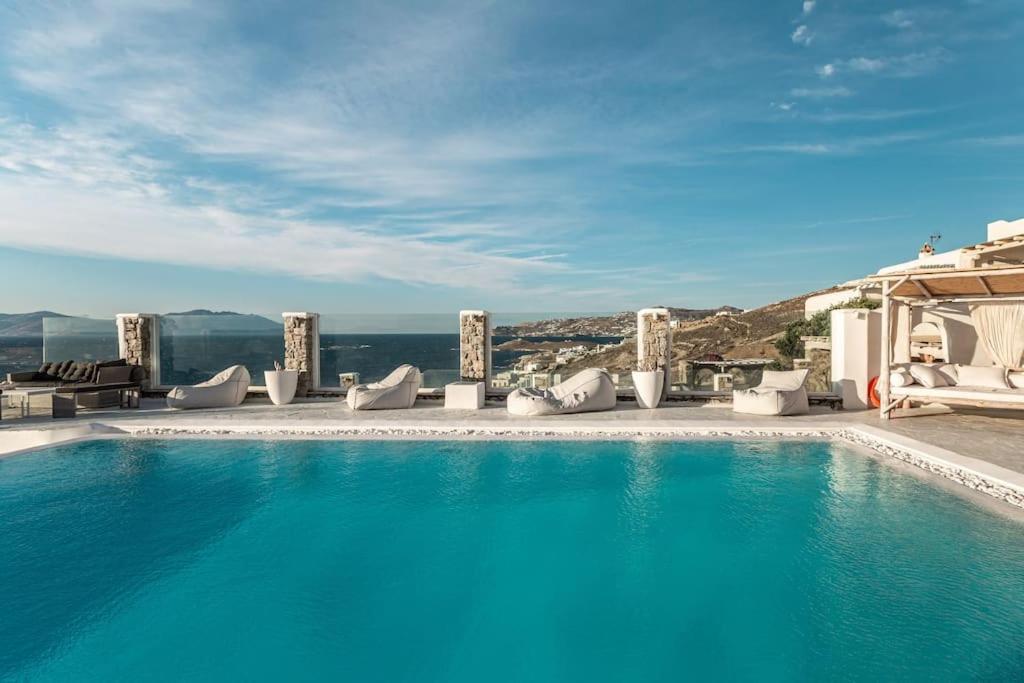 Mykonos Sea View Luxury Villa By Calypso Sunset Villas Mykonos Town ภายนอก รูปภาพ