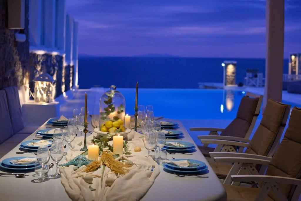 Mykonos Sea View Luxury Villa By Calypso Sunset Villas Mykonos Town ภายนอก รูปภาพ