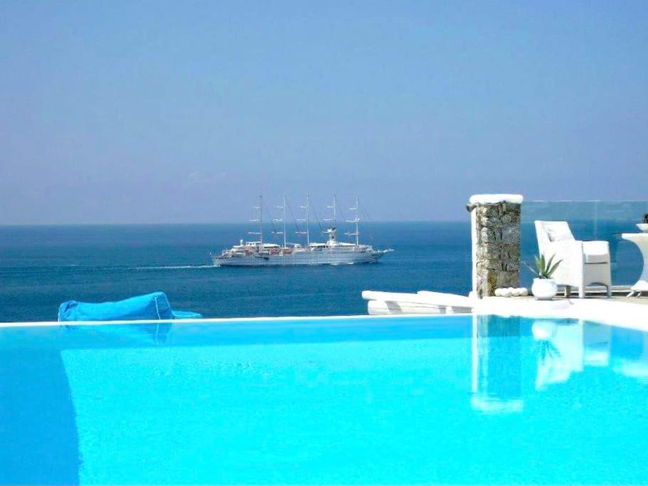Mykonos Sea View Luxury Villa By Calypso Sunset Villas Mykonos Town ภายนอก รูปภาพ