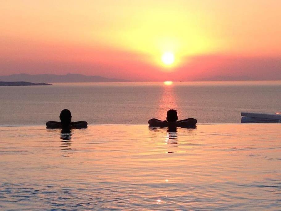 Mykonos Sea View Luxury Villa By Calypso Sunset Villas Mykonos Town ภายนอก รูปภาพ