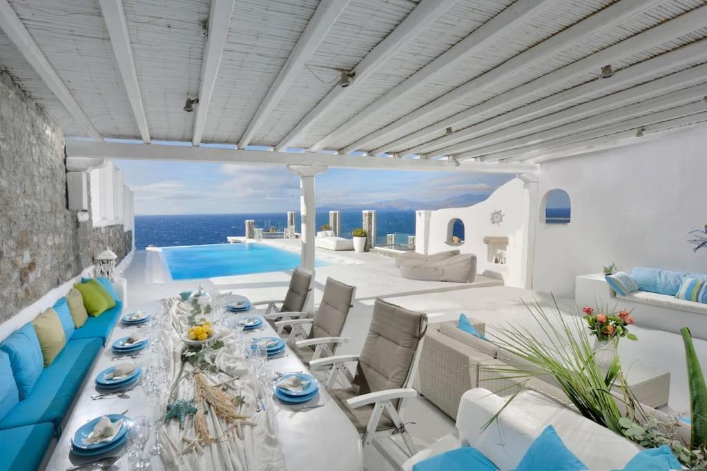 Mykonos Sea View Luxury Villa By Calypso Sunset Villas Mykonos Town ภายนอก รูปภาพ