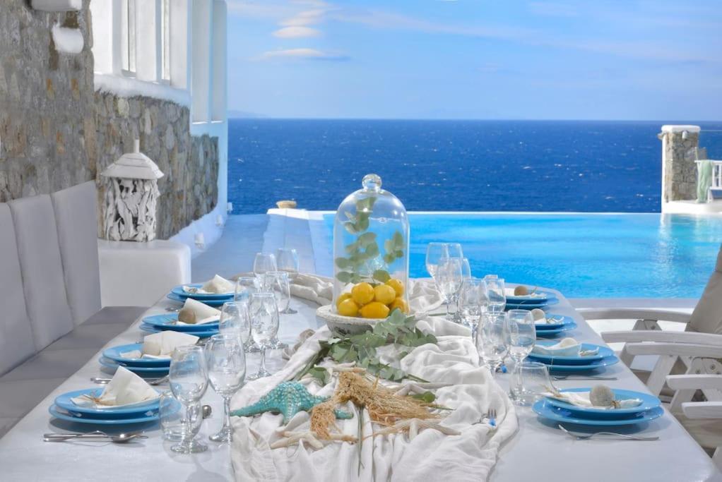 Mykonos Sea View Luxury Villa By Calypso Sunset Villas Mykonos Town ภายนอก รูปภาพ