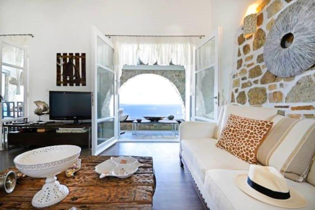 Mykonos Sea View Luxury Villa By Calypso Sunset Villas Mykonos Town ภายนอก รูปภาพ