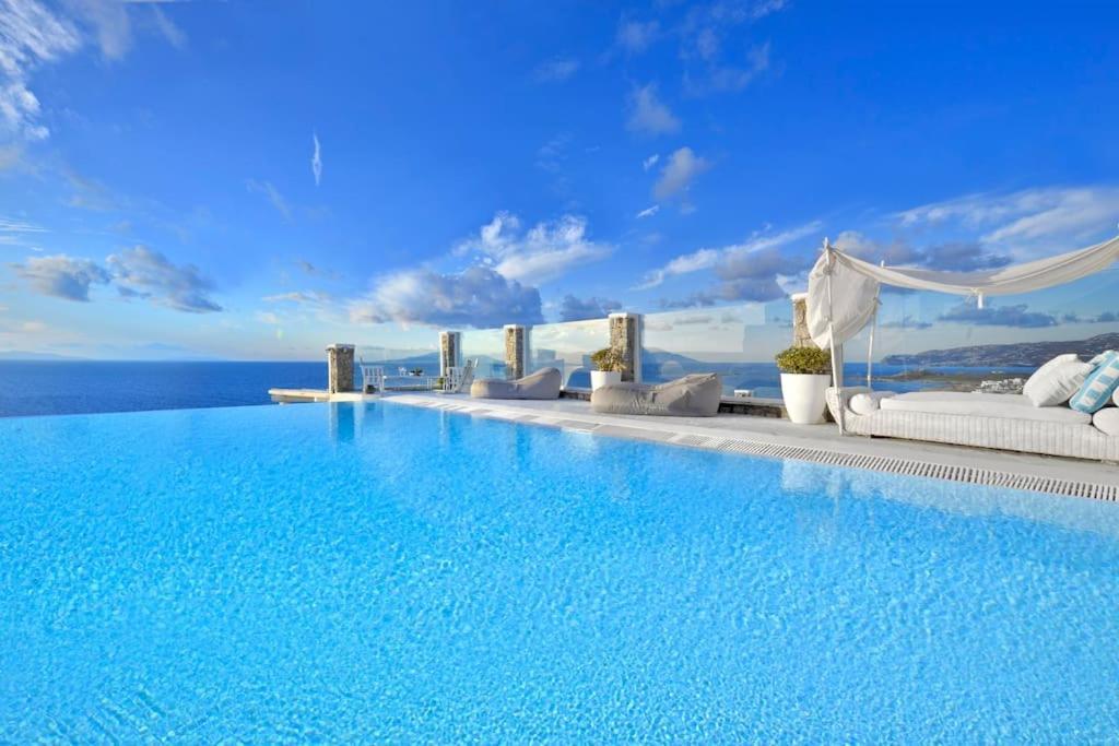 Mykonos Sea View Luxury Villa By Calypso Sunset Villas Mykonos Town ภายนอก รูปภาพ