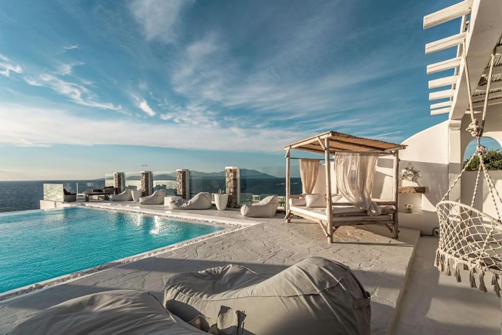 Mykonos Sea View Luxury Villa By Calypso Sunset Villas Mykonos Town ภายนอก รูปภาพ