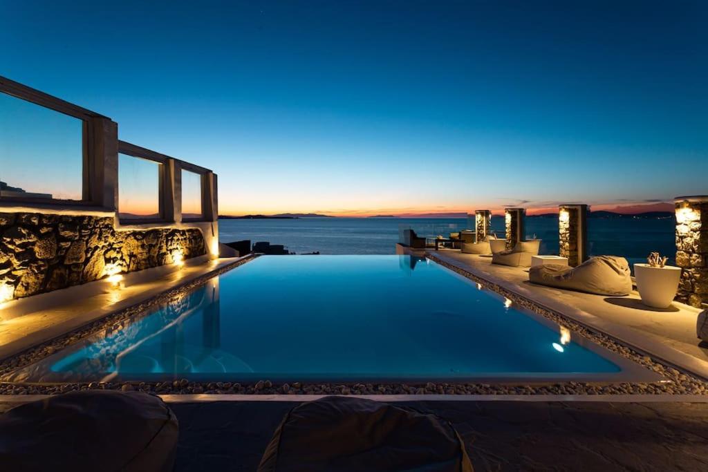 Mykonos Sea View Luxury Villa By Calypso Sunset Villas Mykonos Town ภายนอก รูปภาพ
