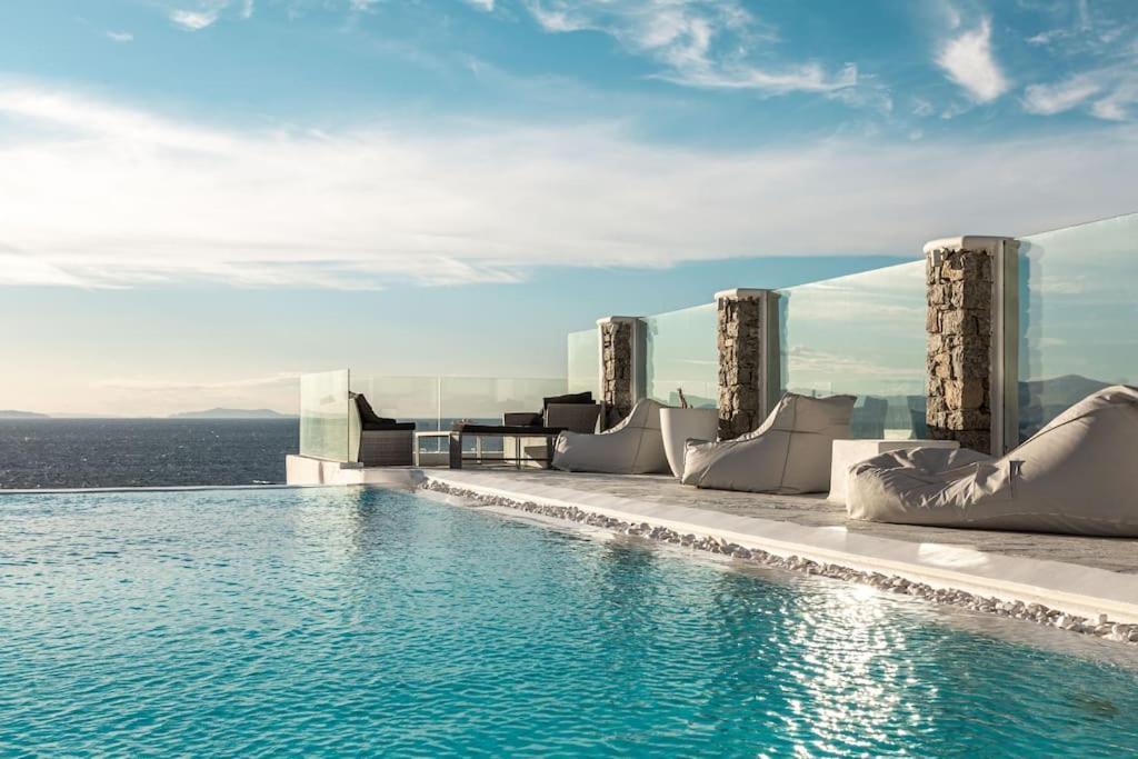 Mykonos Sea View Luxury Villa By Calypso Sunset Villas Mykonos Town ภายนอก รูปภาพ